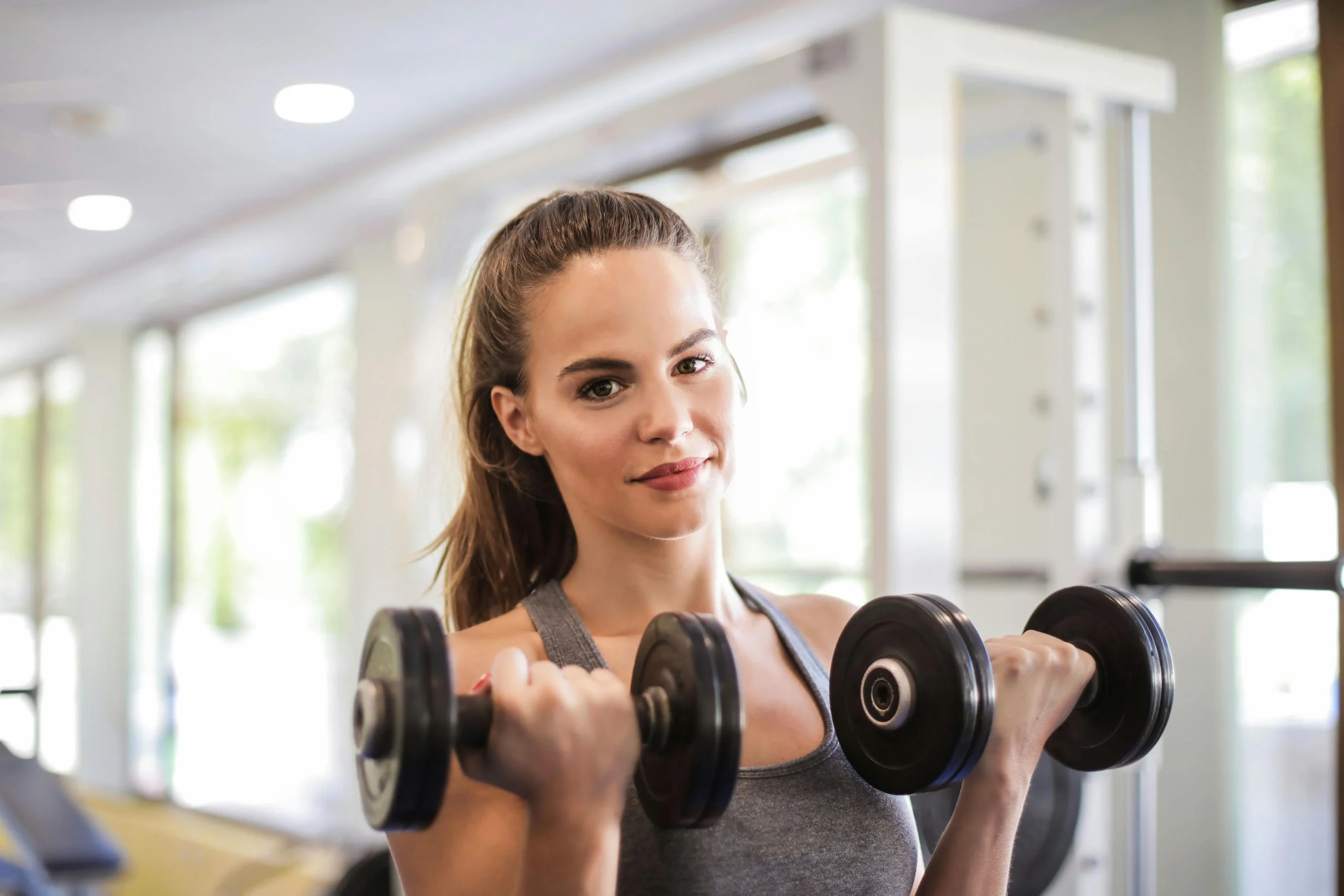 girl with dumbell